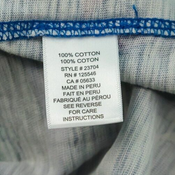 Habitat Escape Size Medium M Blue Floral Print Scoop 3/4 Sleeve High Low Top NEW - Picture 6 of 8